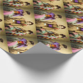 ヴィンテージの芸者は邪悪で古い日本を見ません ラッピングペーパー (角)