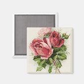 ヴィンテージの芸術のアンティークのバラ マグネット (正面/裏面)