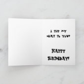 ヴィンテージの芸術のカッコいい猫の誕生日の挨拶状 カード (内部)