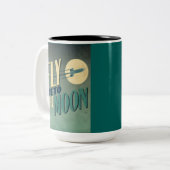 ヴィンテージの芸術のコーヒー・マグ|は月に私を飛ばします ツートーンマグカップ (正面左)