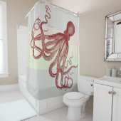 ヴィンテージの芸術のタコのプリント シャワーカーテン (インサイチュ)