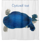 ヴィンテージの芸術の青いウミガメ シャワーカーテン (正面)