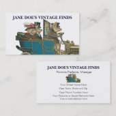 ヴィンテージの芸術の2味方されるおもしろいなブタのカスタマイズ可能 名刺 (正面/裏面)