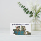 ヴィンテージの芸術の2味方されるおもしろいなブタのカスタマイズ可能 名刺 (スタンド正面)