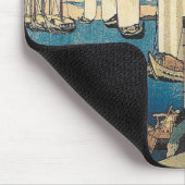 ヴィンテージの芸術のHiroshige日本のボート港のマウスパッド マウスパッド (コーナー)