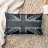 ヴィンテージの芸術的でグランジなイギリスの旗 ランバークッション (ブランケット)