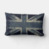 ヴィンテージの芸術的でグランジなイギリスの旗 ランバークッション (裏面)