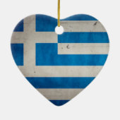 ヴィンテージの芸術的でグランジなギリシャの旗 セラミックオーナメント (裏面)
