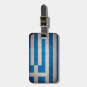 ヴィンテージの芸術的でグランジなギリシャの旗 ラゲッジタグ (正面縦)