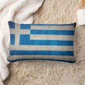 ヴィンテージの芸術的でグランジなギリシャの旗 ランバークッション (ブランケット)
