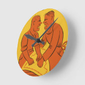 ヴィンテージの芸術-人の論争 ラウンド壁時計 (傾斜)