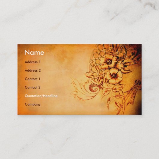 ヴィンテージの芸術 名刺 (正面)