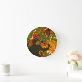 ヴィンテージの芸術-火の煙 ラウンド壁時計 (ホーム)