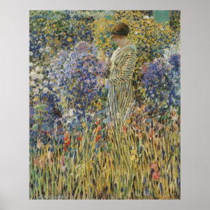 ヴィンテージの芸術、Frederick Frieseke著庭の女性 ポスター