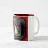 ヴィンテージの若いハロウィンの魔女 ツートーンマグカップ (正面右)