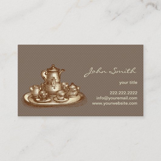 ヴィンテージの英国のティーセットのアンティークのテレホンカード コーリングカード (正面)