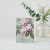 ヴィンテージの英国のバラ園の植物のぽっちゃりした 名刺 (スタンド正面)