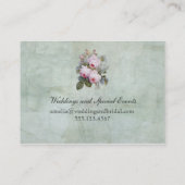 ヴィンテージの英国のバラ園の植物のぽっちゃりした 名刺 (裏面)