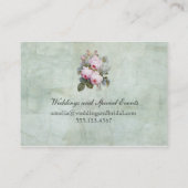 ヴィンテージの英国のバラ園の植物のぽっちゃりした 名刺 (裏面)