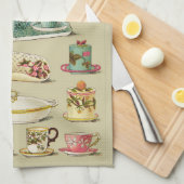 ヴィンテージの英国の中国の茶サービス台所 キッチンタオル (四つ折り)