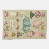 ヴィンテージの英国の中国の茶サービス台所 キッチンタオル (横)