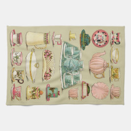 ヴィンテージの英国の中国の茶サービス台所 キッチンタオル