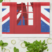 ヴィンテージの英国の公衆電話ボックス キッチンタオル (折り畳み)