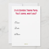 ヴィンテージの英国国旗のゾンビのテーマのパーティの招待状 招待状 (裏面)