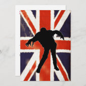 ヴィンテージの英国国旗のゾンビのテーマのパーティの招待状 招待状 (正面/裏面)