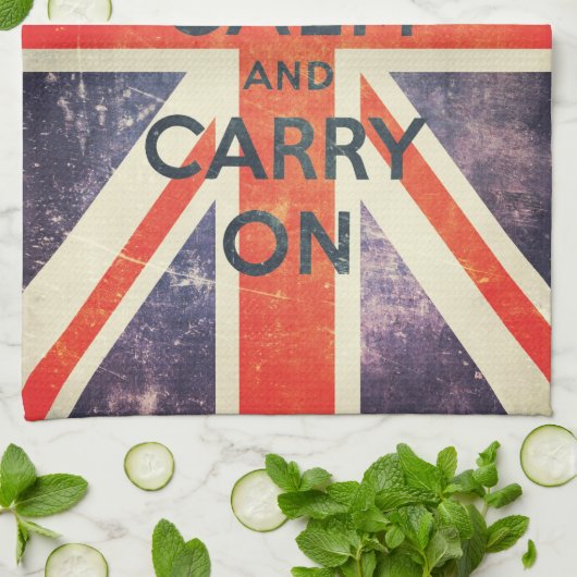 ヴィンテージの英国国旗の旗は平静を保ち、続けていきます キッチンタオル (折り畳み)