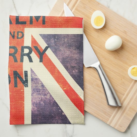ヴィンテージの英国国旗の旗は平静を保ち、続けていきます キッチンタオル (四つ折り)