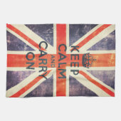 ヴィンテージの英国国旗の旗は平静を保ち、続けていきます キッチンタオル (横)