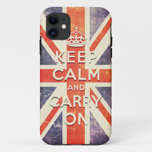 ヴィンテージの英国国旗の旗は平静を保ち、続けていきます Case-Mate iPhoneケース (裏面)