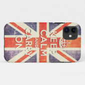 ヴィンテージの英国国旗の旗は平静を保ち、続けていきます Case-Mate iPhoneケース (裏面(横))
