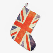 ヴィンテージの英国国旗の旗 スモールクリスマスストッキング (正面 (吊り時))