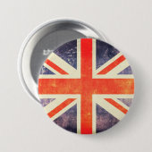ヴィンテージの英国国旗の旗 缶バッジ (正面&裏面)