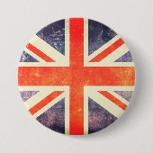 ヴィンテージの英国国旗の旗 缶バッジ (正面)