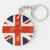 ヴィンテージの英国国旗アクリルの円形のKeychain キーホルダー (裏面)