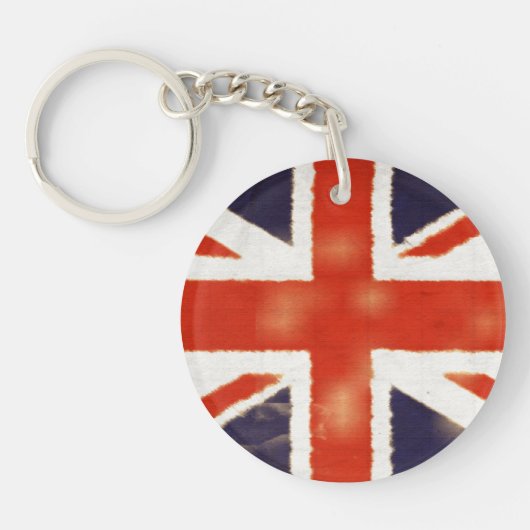 ヴィンテージの英国国旗アクリルの円形のKeychain キーホルダー (正面)