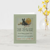 ヴィンテージの英国国鉄のスコッチテリアのメッセージカード カード (黄色い花)