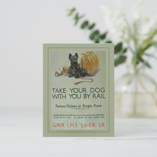 ヴィンテージの英国国鉄のスコッチテリアの郵便はがき ポストカード (スタンド正面)