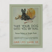 ヴィンテージの英国国鉄のスコッチテリアの郵便はがき ポストカード (正面)