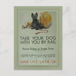 ヴィンテージの英国国鉄のスコッチテリアの郵便はがき ポストカード
