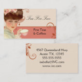 ヴィンテージの茶またはコーヒー名刺 名刺 (正面/裏面)