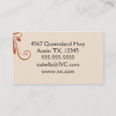 ヴィンテージの茶またはコーヒー名刺 名刺 (裏面)