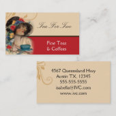 ヴィンテージの茶またはコーヒー名刺 名刺 (正面/裏面)