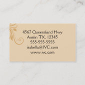 ヴィンテージの茶またはコーヒー名刺 名刺 (裏面)