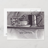 ヴィンテージの茶皿 ポストカード (正面/裏面)