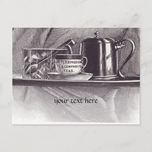 ヴィンテージの茶皿 ポストカード (正面)