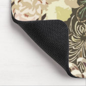 ヴィンテージの茶色いベージュの花と鳥 マウスパッド (コーナー)